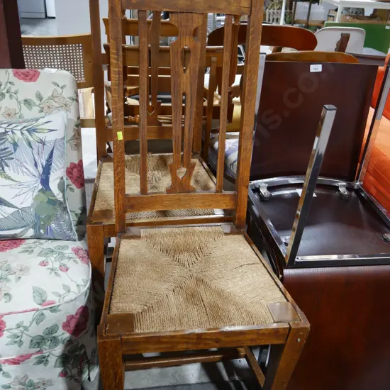 Two high back dining chairs