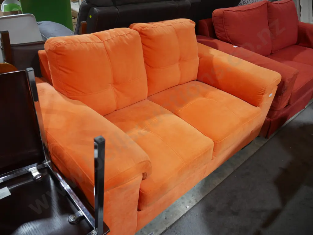 Orange two seater settee Image 1++