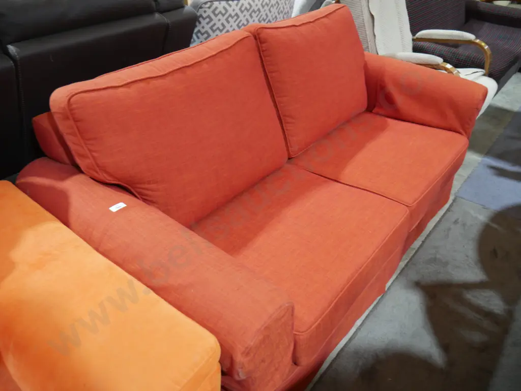 Red two seater settee Image 1++