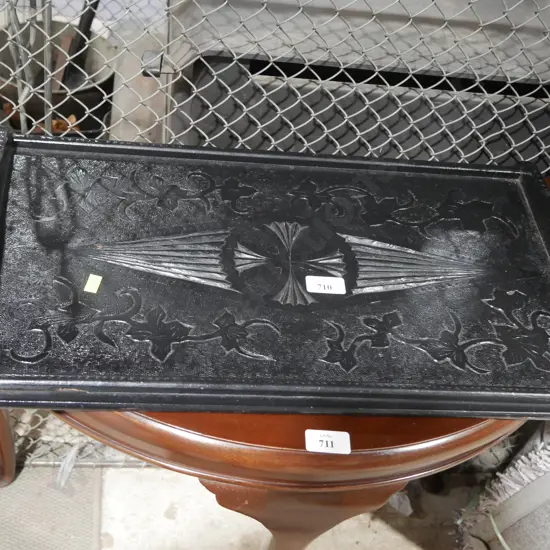 Black wooden tray