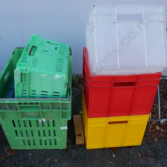 Plastic crates and boxes