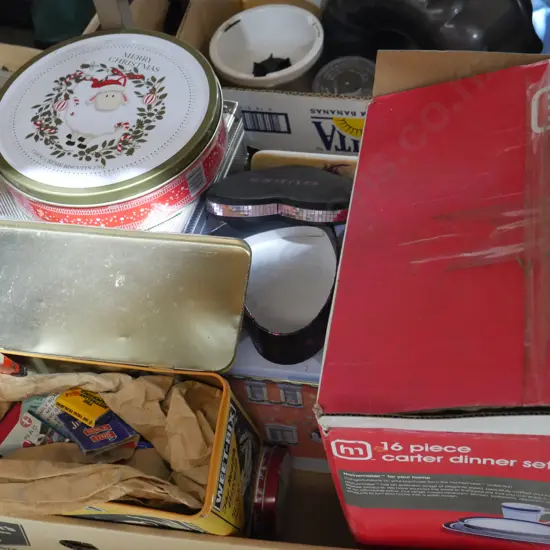 Tins, dinner set etc