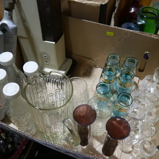Soda stream, glassware