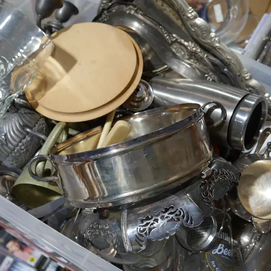 EP ware, glass mugs, sundries