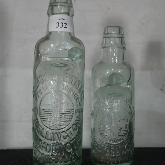2 marble bottles, Thompson Lewis Wellington