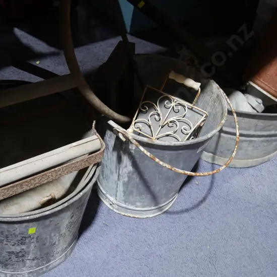 Buckets, tin bath etc