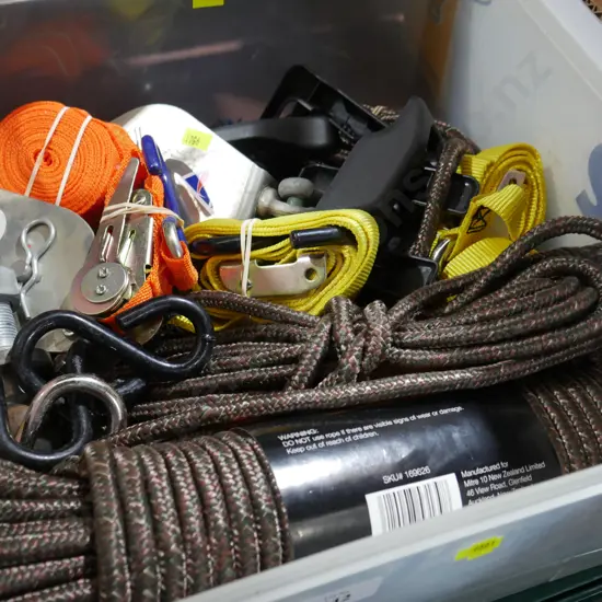 Rope, ratchet straps etc
