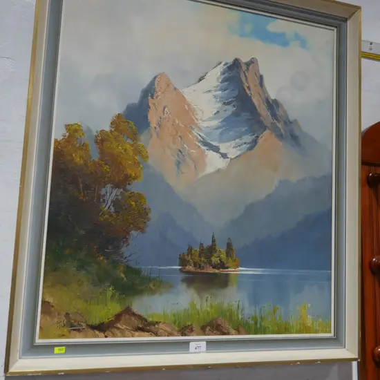 Large framed oil painting