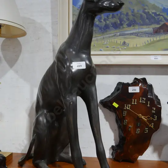 Very large metal greyhound dog