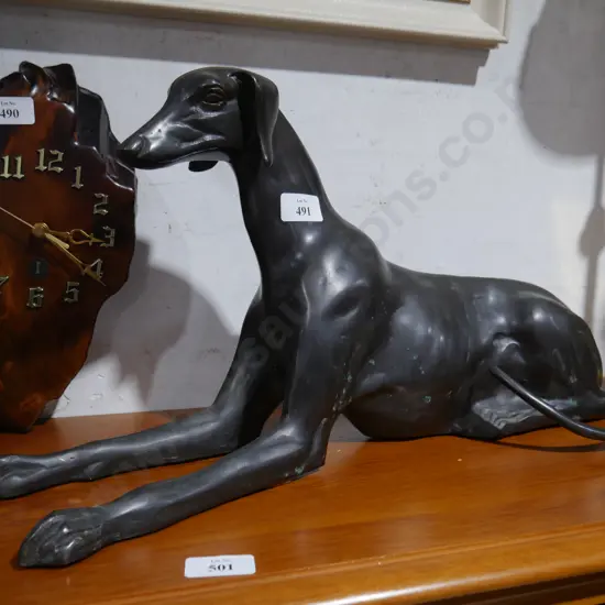 Very large metal greyhound dog