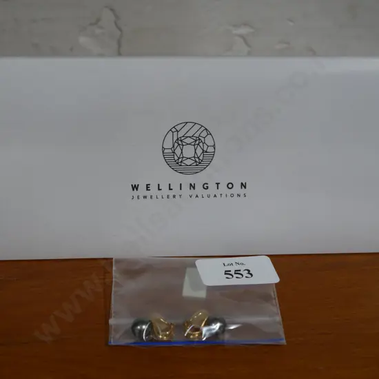 Cultured black Tahitian earrings, valuation $3290