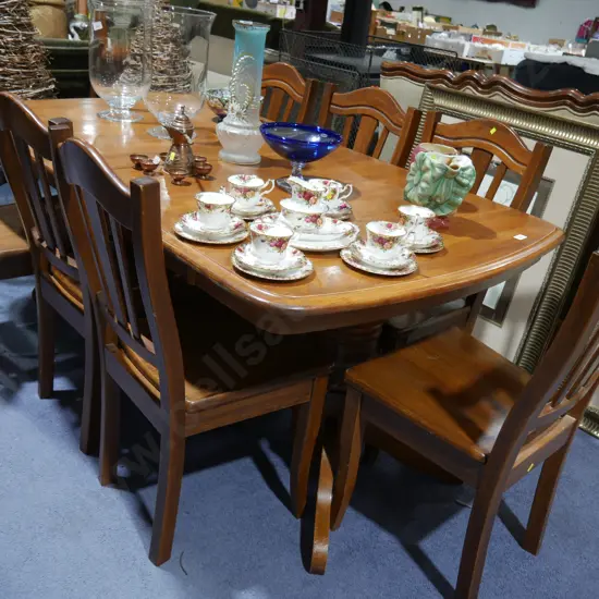 Dining table and six chairs