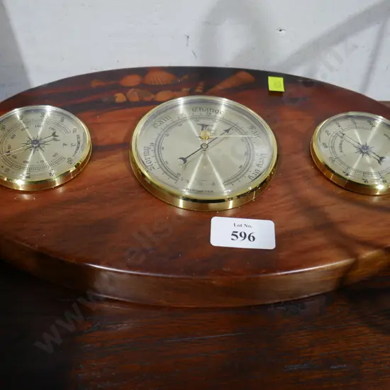 Wood framed barometer