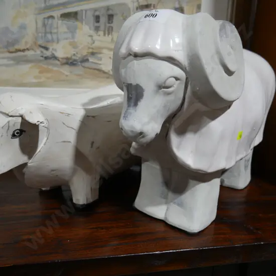 2 sheep figurines