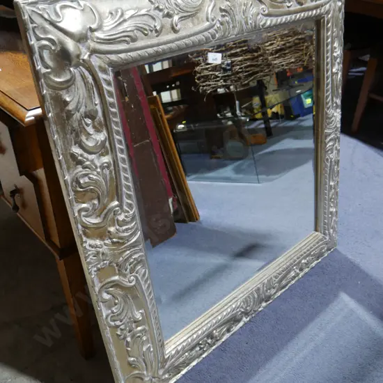 Silver framed mirror