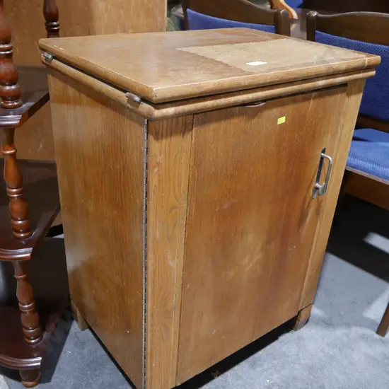 Oak sewing cabinet