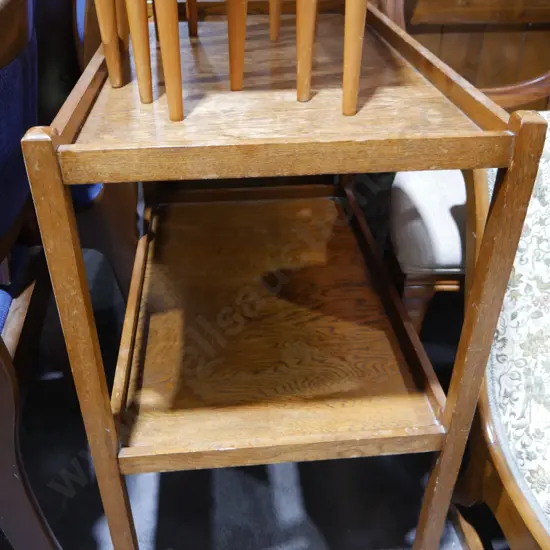Oak tea trolley