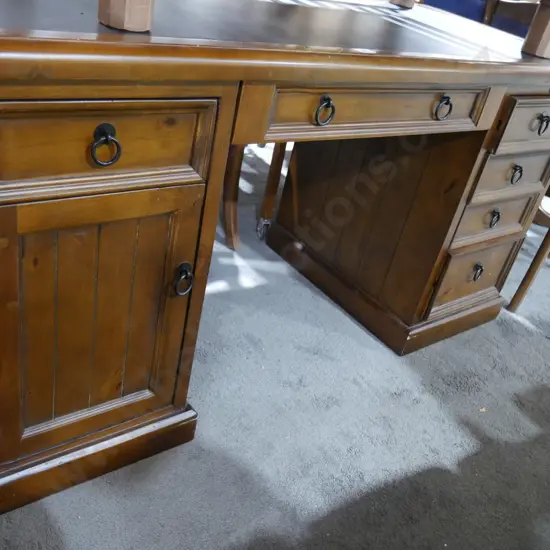 Twin pedestal writing desk