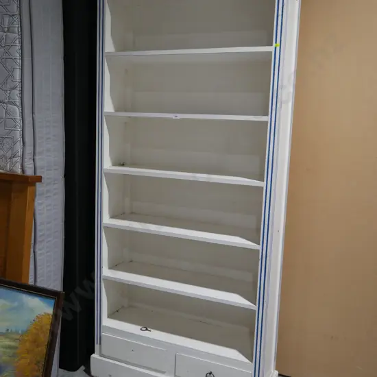 Large white painted bookcase