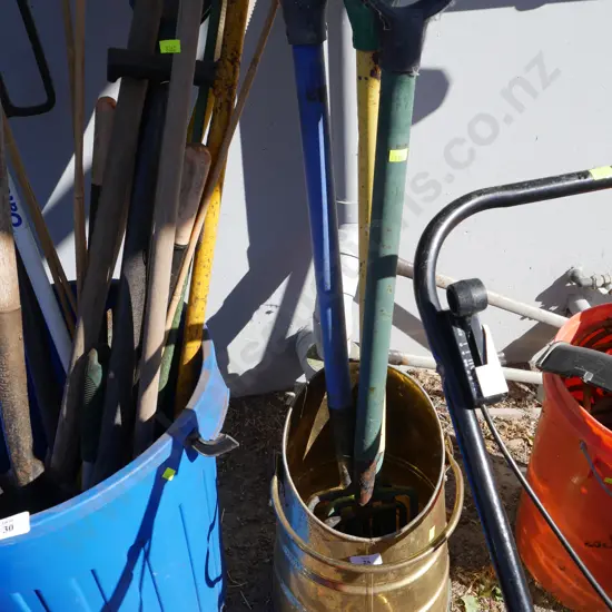 Garden forks, coal bucket