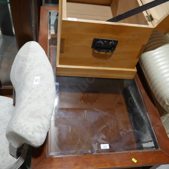 Glass top coffee table