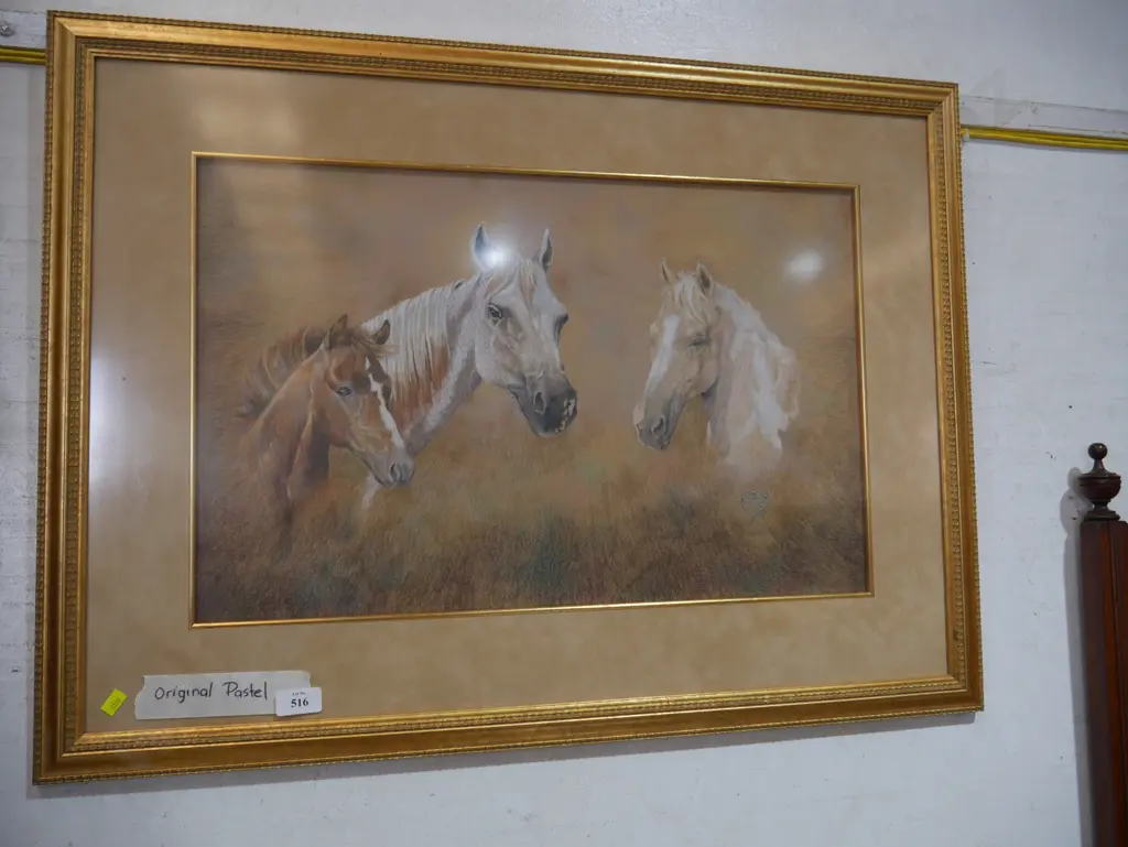 Framed pastel horse picture Image 1++