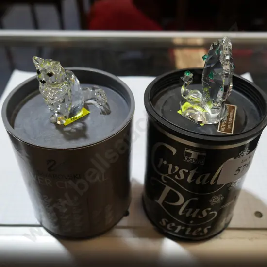 2 X Toneva Crystal cat and bird