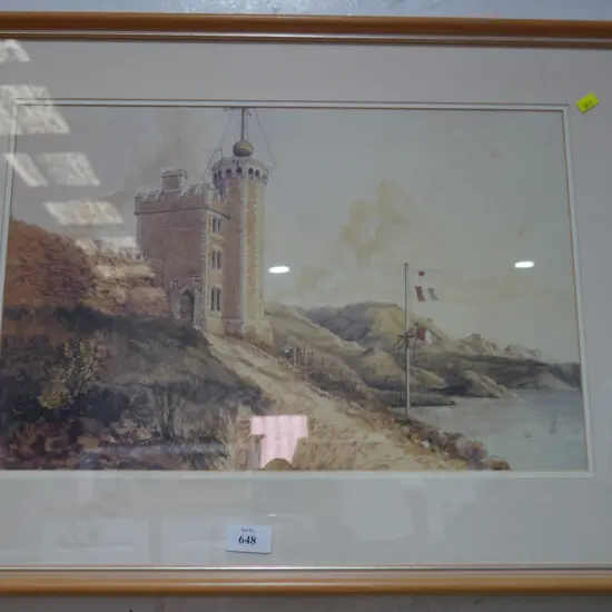 Framed Lyttelton time ball picture