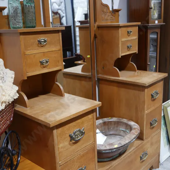 Oak mirror back dresser