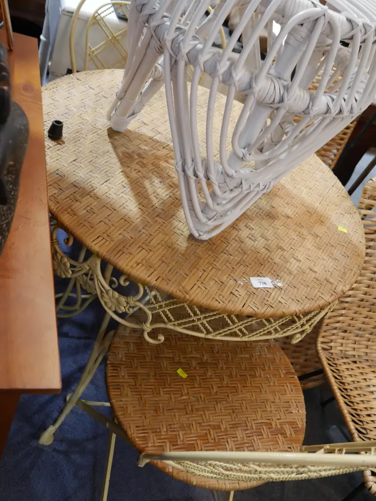 Wrought iron patio table and 2 chairs Image 1++