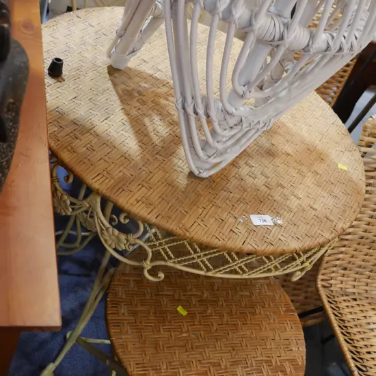 Wrought iron patio table and 2 chairs