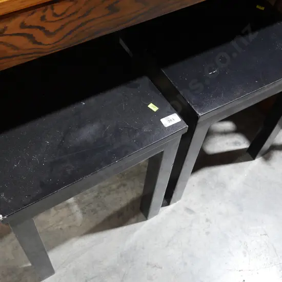 2 black side tables