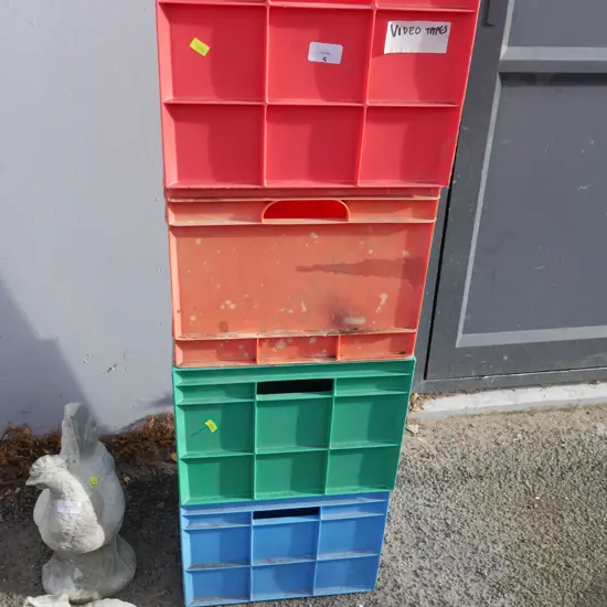 4 Plastic storage bins