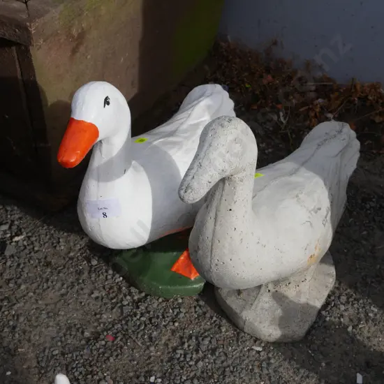 2 duck garden ornaments