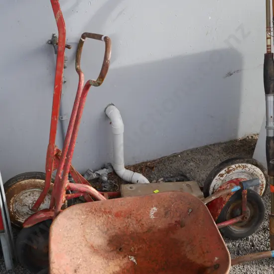 Vintage scooters and mini wheel barrow