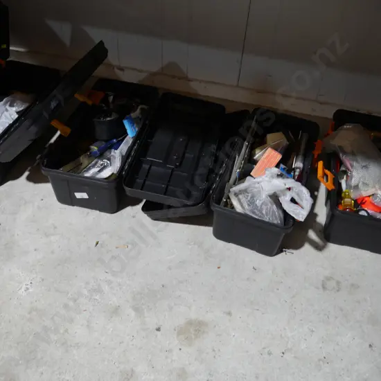 5 tool boxes and contents