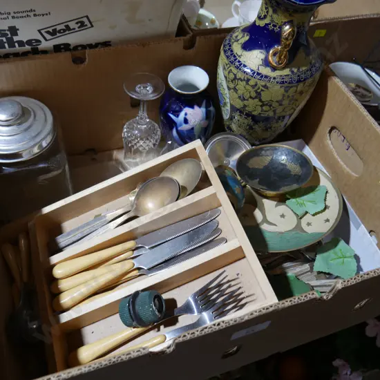 Cutlery and vases etc