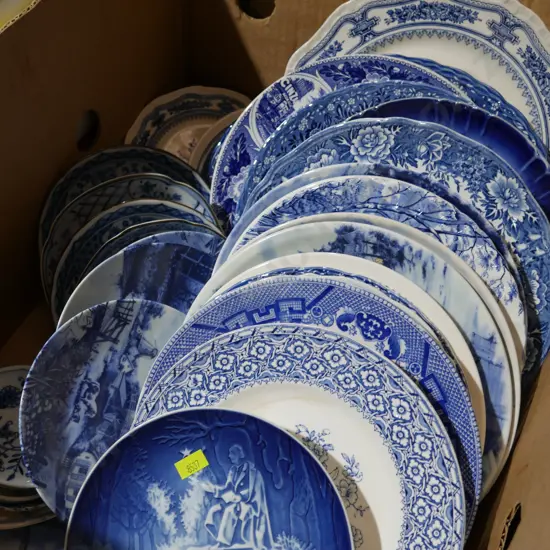 Blue and white plates