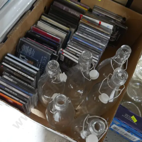 Dvds, glass bottles