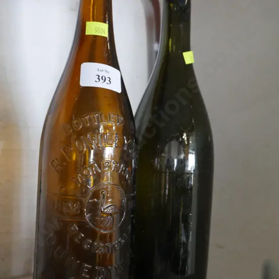 2 glass bottles