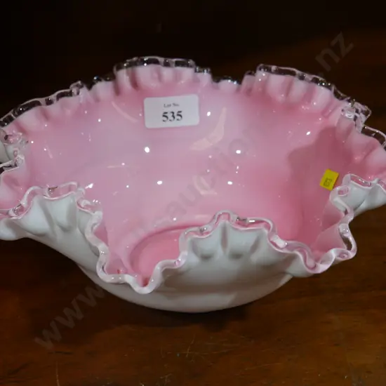 Pink glass bowl