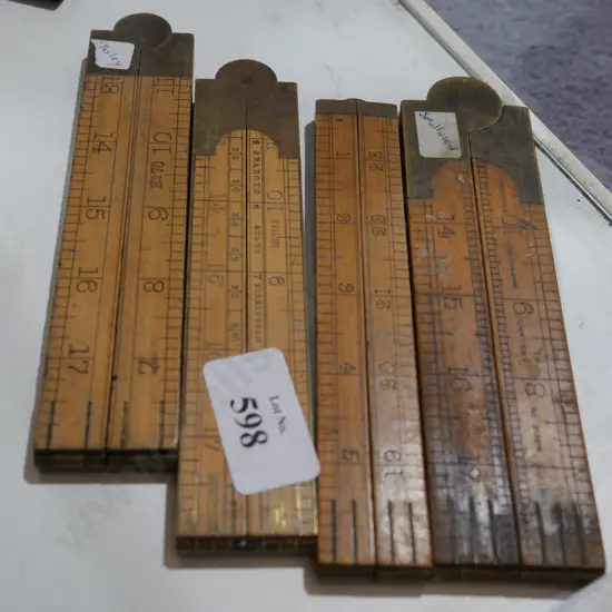 Wooden folding rulers