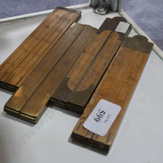 Wooden folding rulers