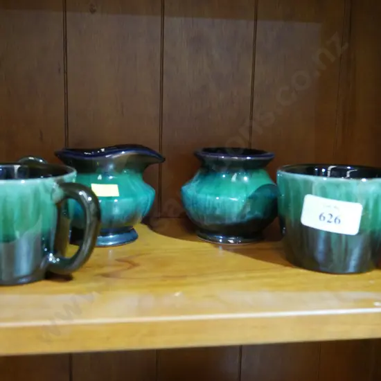 Blue mountain pottery cups etc