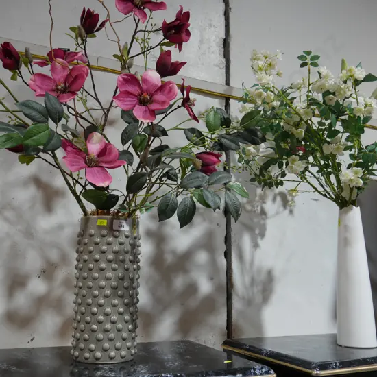 Artificial flowers in vase