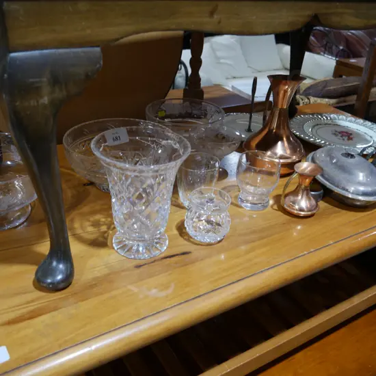 Crystalware, copperware etc