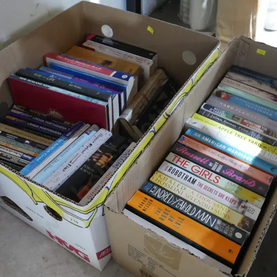 Two boxes of books
