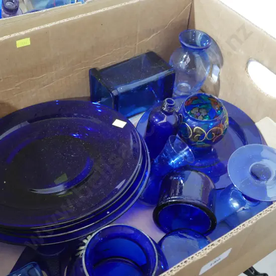 Blue glassware