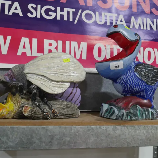 Concrete garden animal ornaments