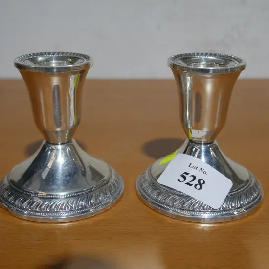 Pair silver candlesticks